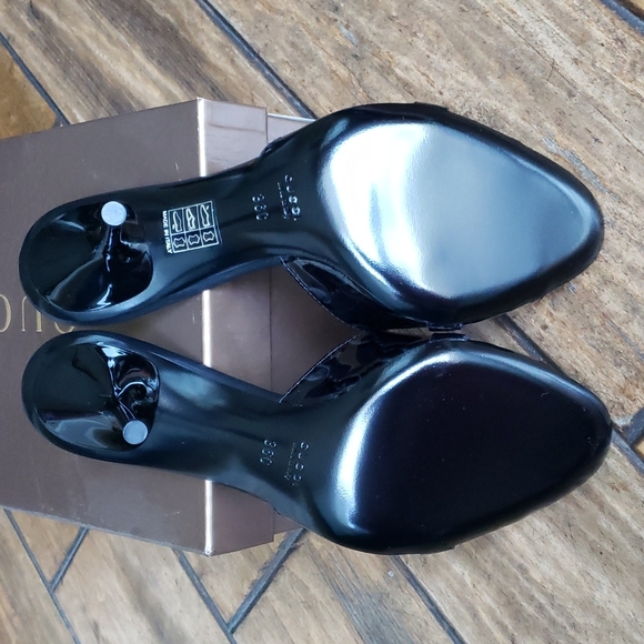 Authentic GUCCI Guccissima Black Patent Sandals Heels Slides 36 C - Picture 7 of 12